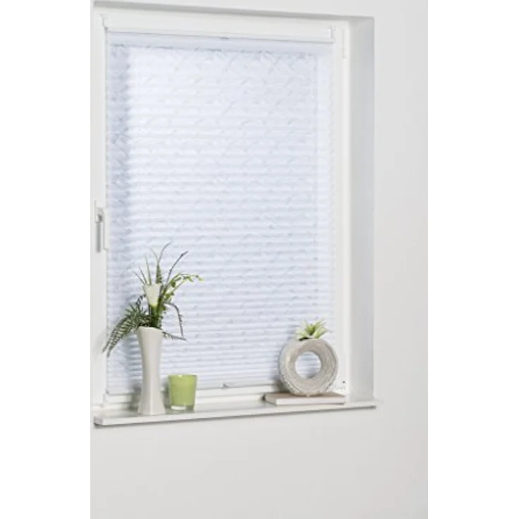 K-home Klemmfix-Plissee , Ausbrenner Stoff, weiß, 90x210 cm (B x L) – Bild 6