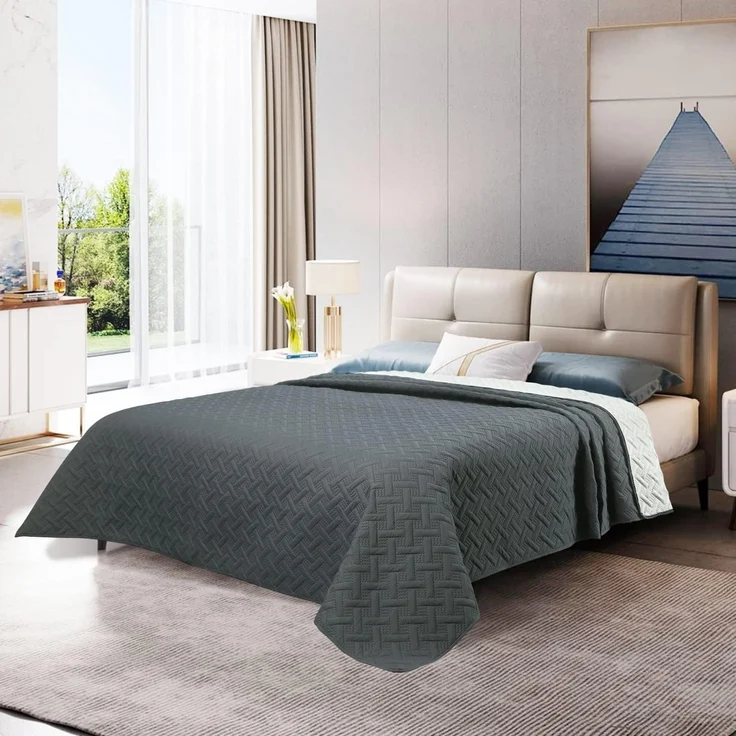 Woltu Tagesdecke, Bettüberwurf, aus Mikrofaser, Überwurfdecke für Bett – Bild 2