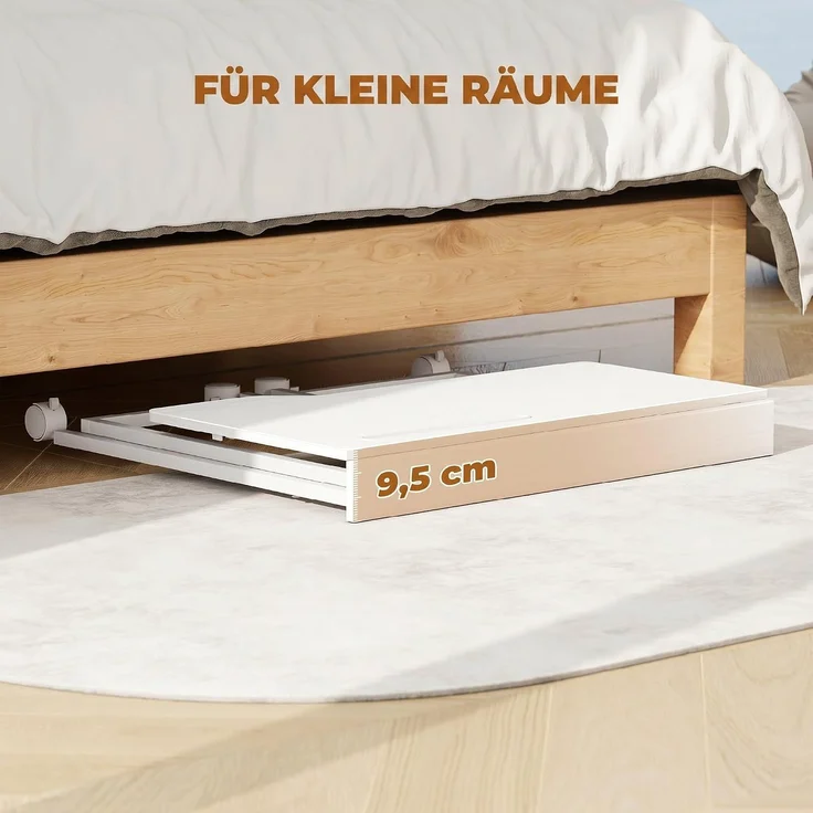 HOMCOM Schreibtisch, MDF, Stahl, Weiß, 80 x 52 x 75 cm – Bild 4