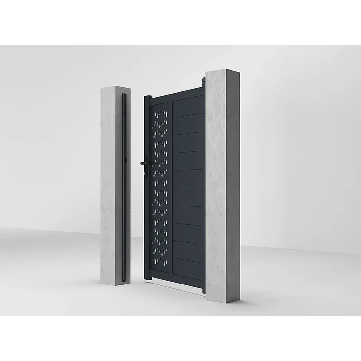 Vente-unique - GREGOR Pedestrian gate Metall Grau - B 4,6 cm x H 176 cm x L 100 cm – Bild 5