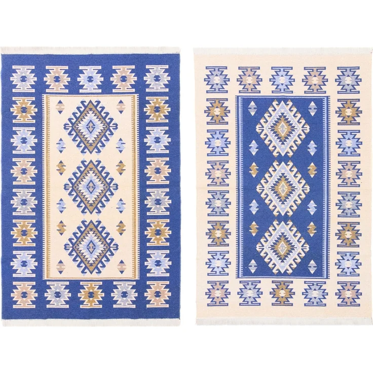 Kelim Teppich - Trendy »Ariz« 180x120 cm - blau – Bild 5