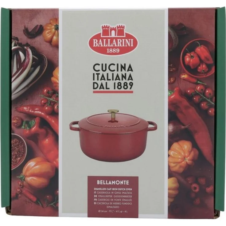 Ballarini 'Bellamonte' Cocotte, Gusseisentopf mit Deckel, Rot Rund 4 – Bild 3