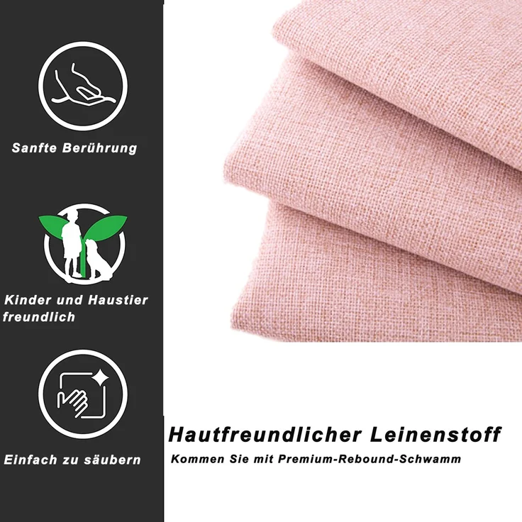 Kinderbett Polsterbett 90x200 cm, hydraulisches Stauraumbett, hautfreundliches Leinen-Hochkastenbett, Rosa – Bild 10