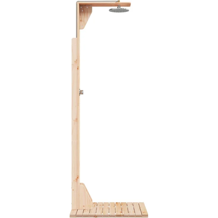 vidaXL Gartendusche 214,5 cm Massivholz Kiefer und Edelstahl Natur 886344 – Bild 5