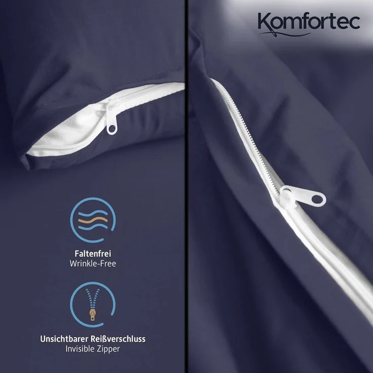 Komfortec Bettwäsche Premium, 135 x 200 bis 220 x 240 cm, 6 verschiedene Größen zur Auswahl, gebürstet 100% Mikrofaser, 4 teilig, Superweiches Bettwäsche-Set, Knitterfrei, Atmungsaktiv – Bild 4