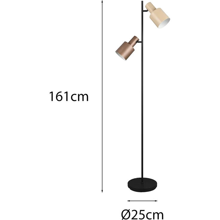 Trio Leuchten Stehleuchte Agudo 419400217, Metall Schwarz matt, exkl. 3x E27 – Bild 4