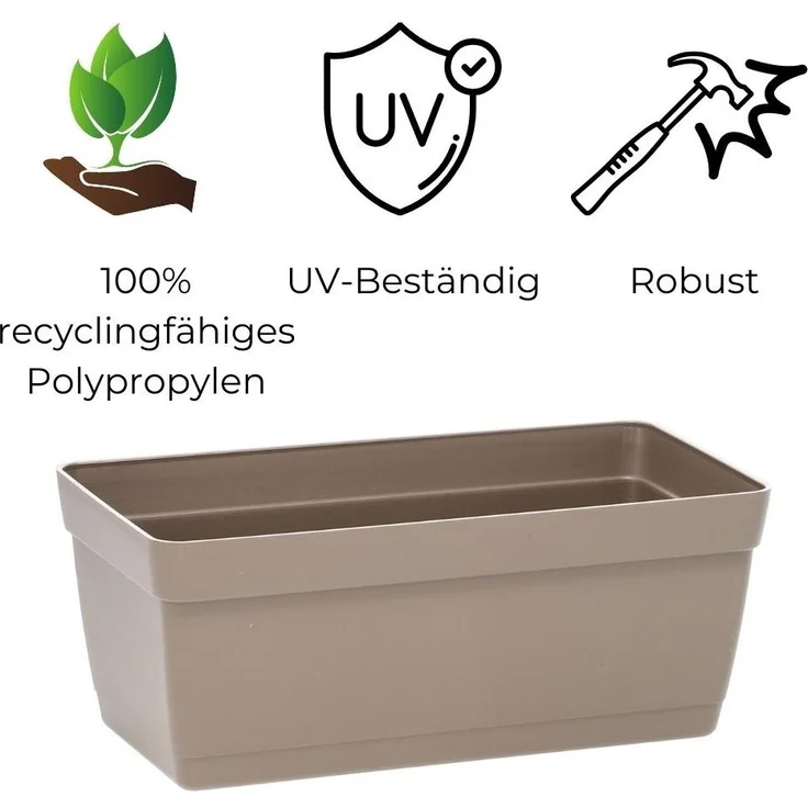 GarPet Blumenkasten 3 x Hängekasten Blumen Pflanz Kasten Set Wand Metall Haken Halterung – Bild 5