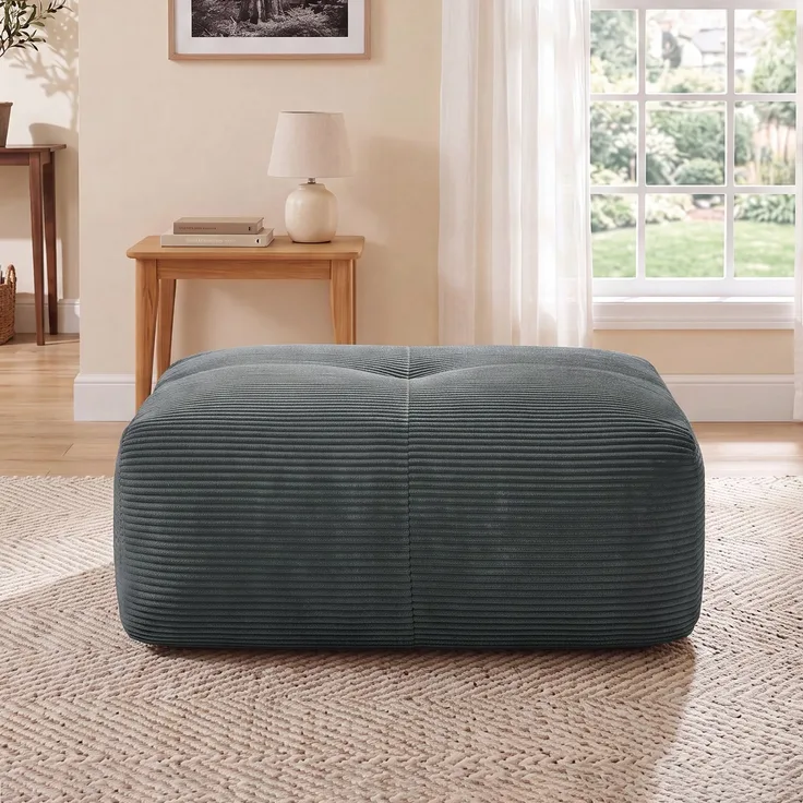 Hamlet Ottoman Cordstoff-Grey--Herde--92.5x75x40cm--YOUDENOVA