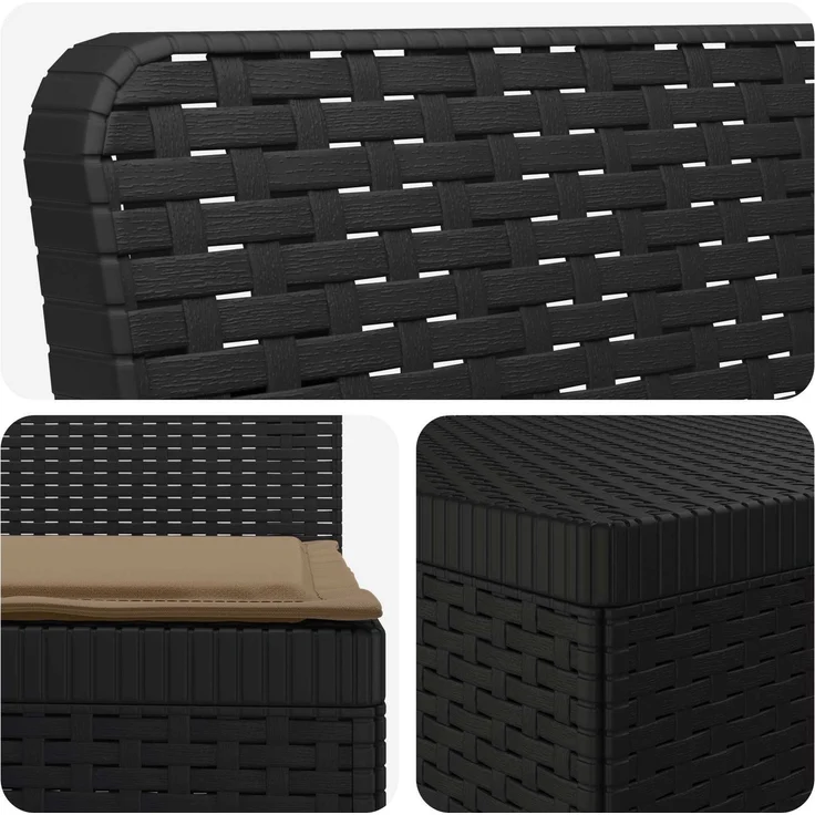 vidaXL 5-Sitzer Gartensofa mit Kissen Rattan-Look PP Anthrazit 3444072 – Bild 7
