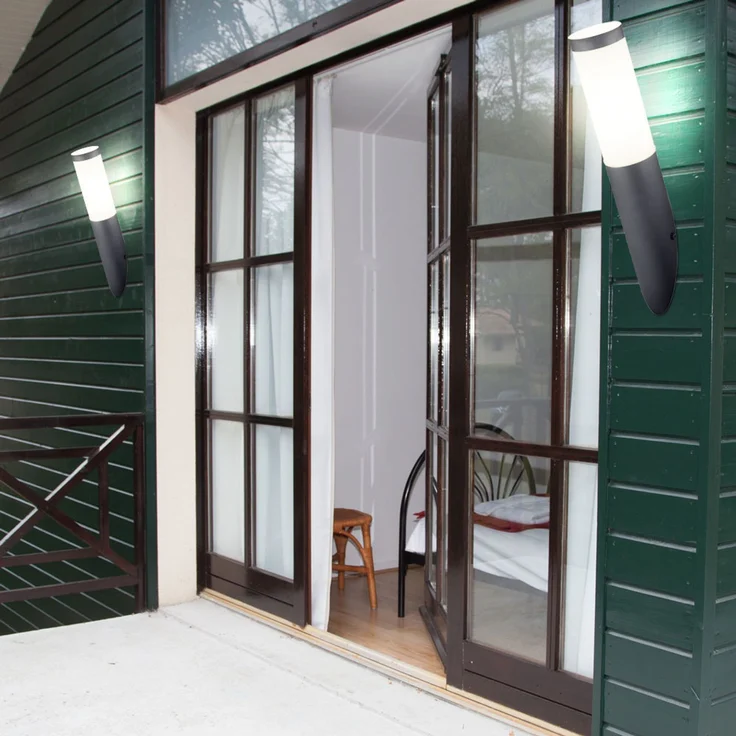 LED Fackel-Wandleuchte, Edelstahl anthrazit, H 40 cm – Bild 5