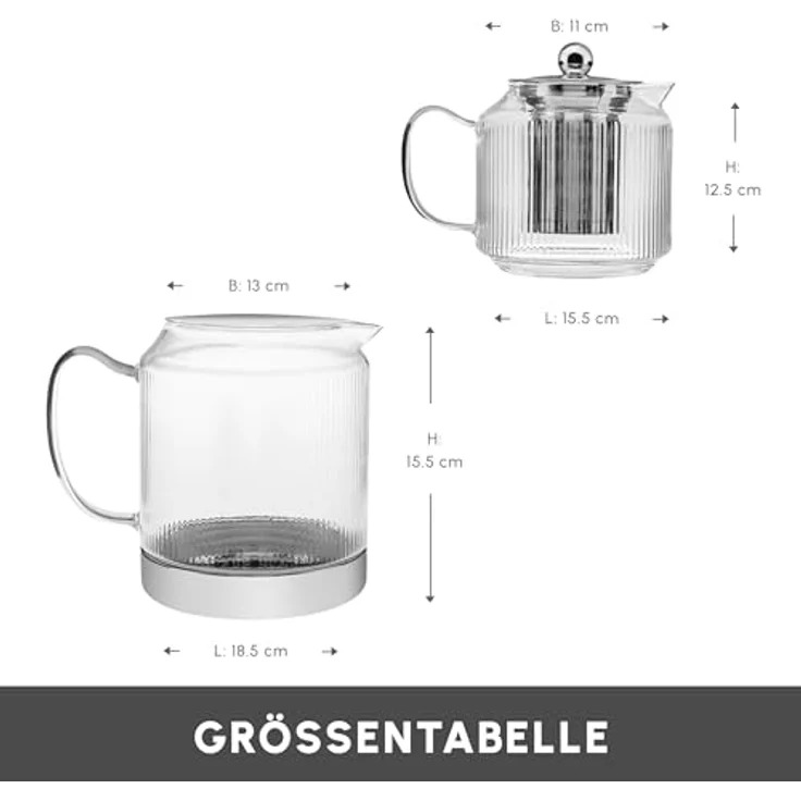 Karaca Teekanne Karaca Kelly Induktions-Glas-Teekannen-Set, 2.1L, Hitzebeständig – Bild 3