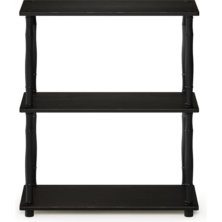 Furinno kompaktes Mehrzweck-Regal mit 3 Ebenen, holz, Espresso/Schwarz, 29. 46x59. 94x75. 18 cm – Bild 5