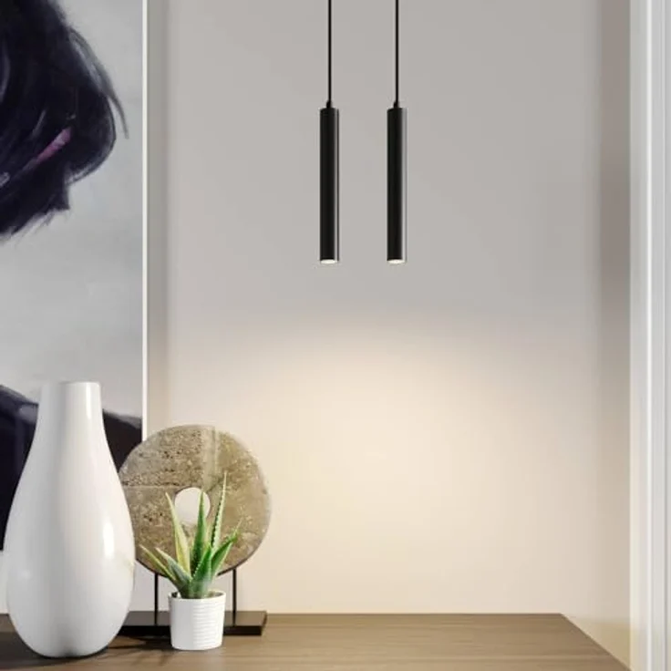 Arcchio LED Franka, 2-flammige Wohnzimmerleuchte aus schwarzem Aluminium, energiesparend und direkt nutzbar – Bild 3