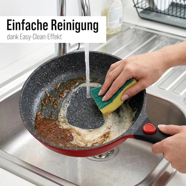STONELINE Bratpfanne SMART 24 cm, rot, abnehmbarer Griff, Induktion, Aluminiumguss (1-tlg) – Bild 7