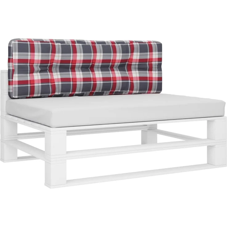 vidaXL Palettenkissen Rot Karomuster 120x40x12 cm Stoff 360636 – Bild 2