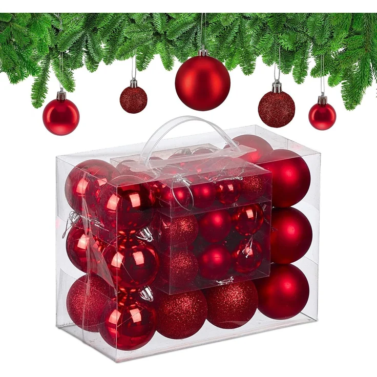 Relaxdays Weihnachtskugeln im 50er Set – Bild 1