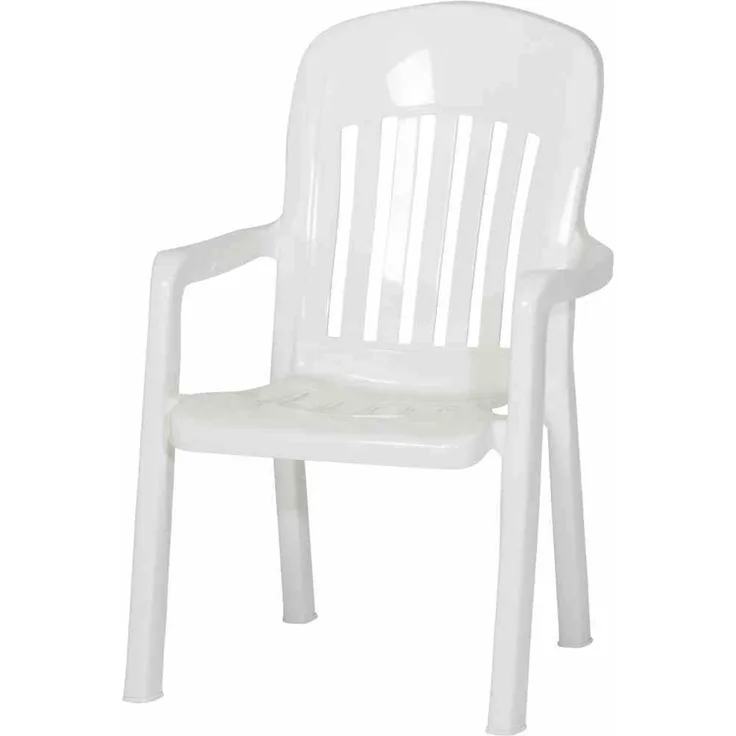 Sieger Comtesse Stapelsessel stapelbar, Vollkunststoff Weiß 64 x 96 x 70 cm