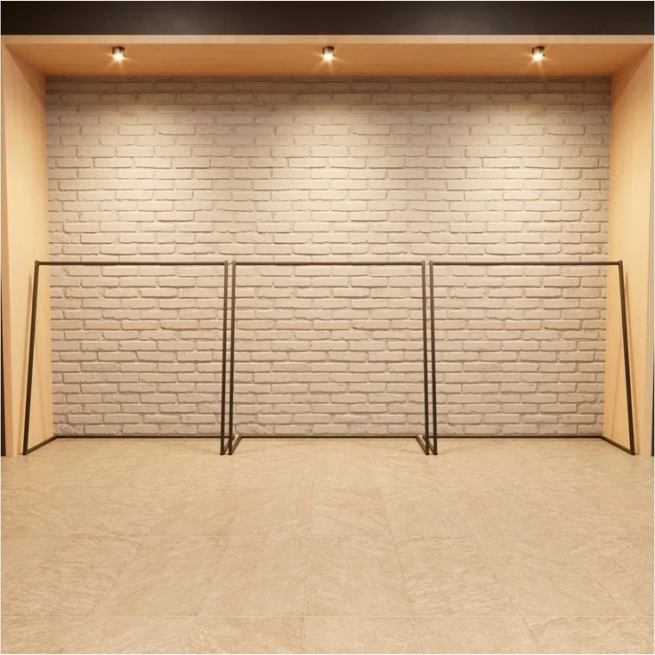 QLS Kleiderständer aus Stahl 124 x 126 cm, Stabil Freistehend Schwarz – Bild 3