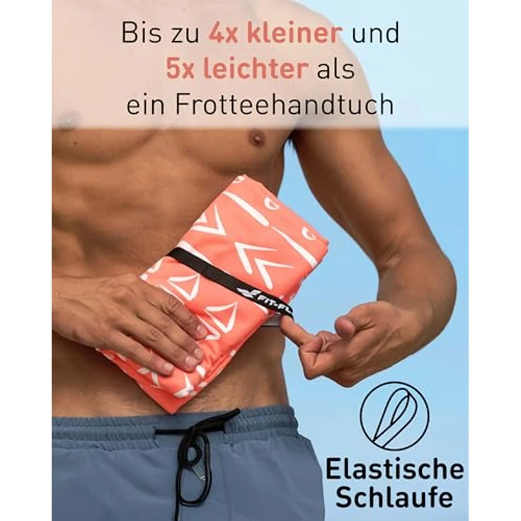 Fit-Flip Strandtuch XXL Mikrofaser, leicht und schnelltrocknend, 100% recyceltes Handtuch, sandfrei und schmutzabweisend (Tepee 200x90cm) – Bild 5