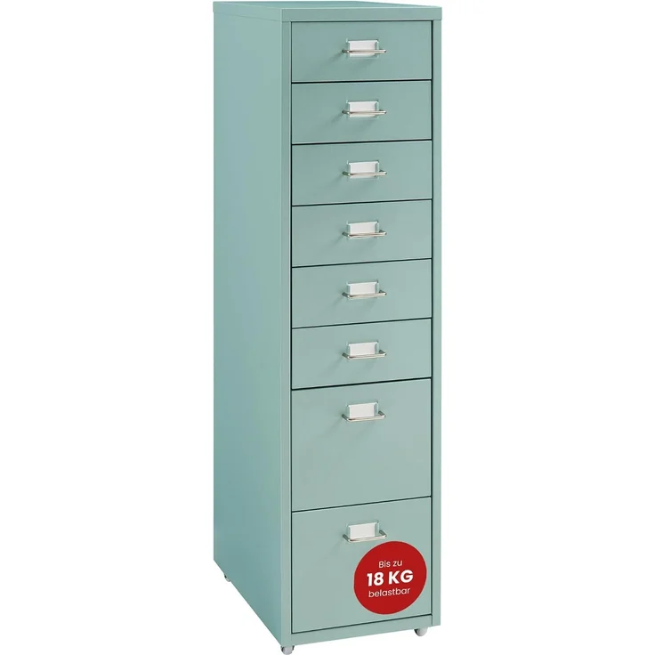 Rollcontainer Kökar mit 8 Schubladen 109x28x41 cm Mintgrün [en. casa] – Bild 1