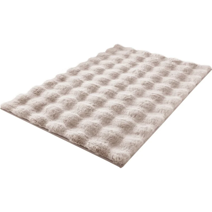 Kleine Wolke Badematte Cloud, Höhe 28 mm, rutschhemmend beschichtet, fußbodenheizungsgeeignet, Polyester, rechteckig, Badteppich, Uni Farben, Hoch-Tief Effekt, besonders weich – Bild 1