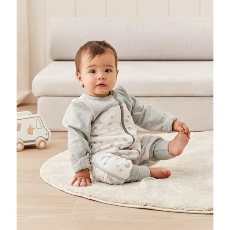 Love To Dream Schlafsack mit Füßen, 24-36 Monate, integrierte Steppdecke für kühle Temperaturen (16-20°C), statt Bettdecke, Schlafanzug Baby Winter, Babyschlafsack, Weiß – Bild 3