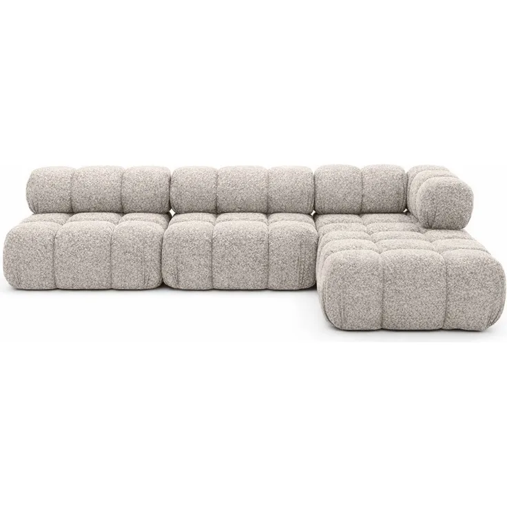 Kaiser Möbel Selia L Ecksofa, Modernes L-Design aus Bouclé-Stoff Abriamo, Weiche runde Formen, 285 cm breit