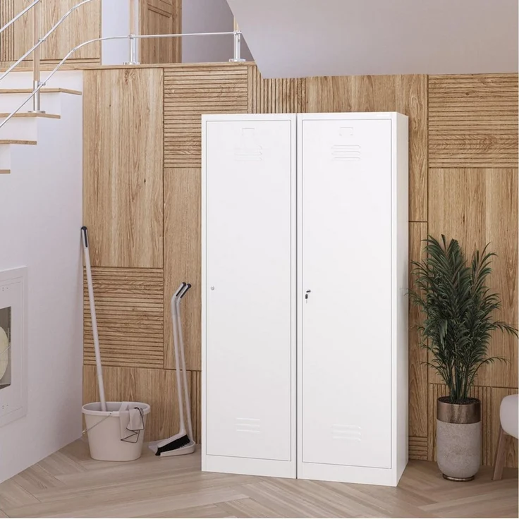 Jan Nowak Mehrzweckschrank Metall Besenschrank 50 cm AGNES abschließbar Haushalt Stahl (Stahl 0,6 mm 185 x 50 x 50 cm Wandmontage möglich PZH) Putzschrank Schloss 2 Schlüssel robust 185 cm hoch 4 Farben – Bild 3