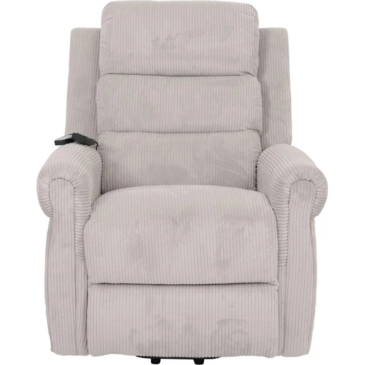 Fernsehsessel HWC-K63, Relaxsessel, Liegefunktion Aufstehhilfe Massage Heizfunktion, Stoff (220g/m²) Cord ~ hellgrau – Bild 6