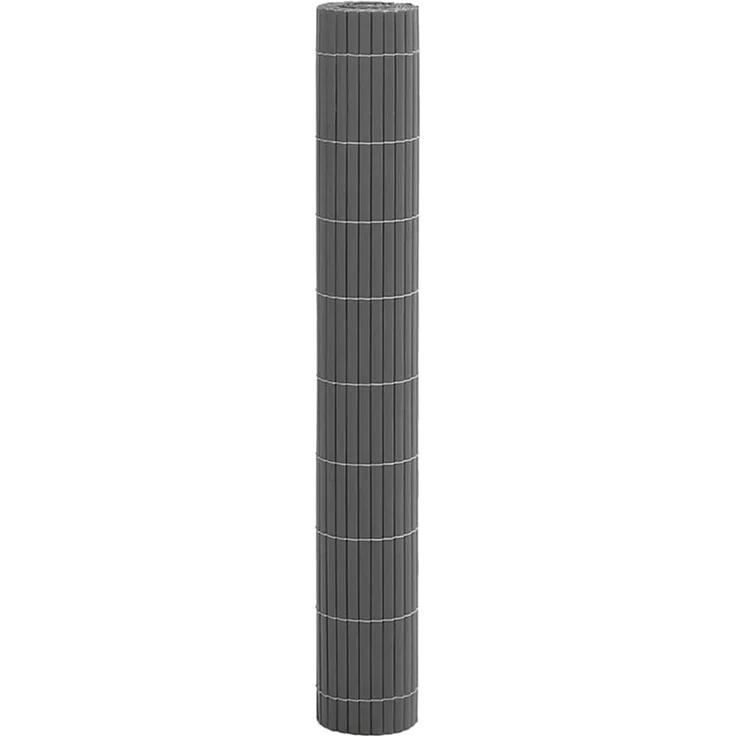 vidaXL Gartenzaun Doppelseitig Grau 1,8x5 m PVC 42002627 – Bild 4