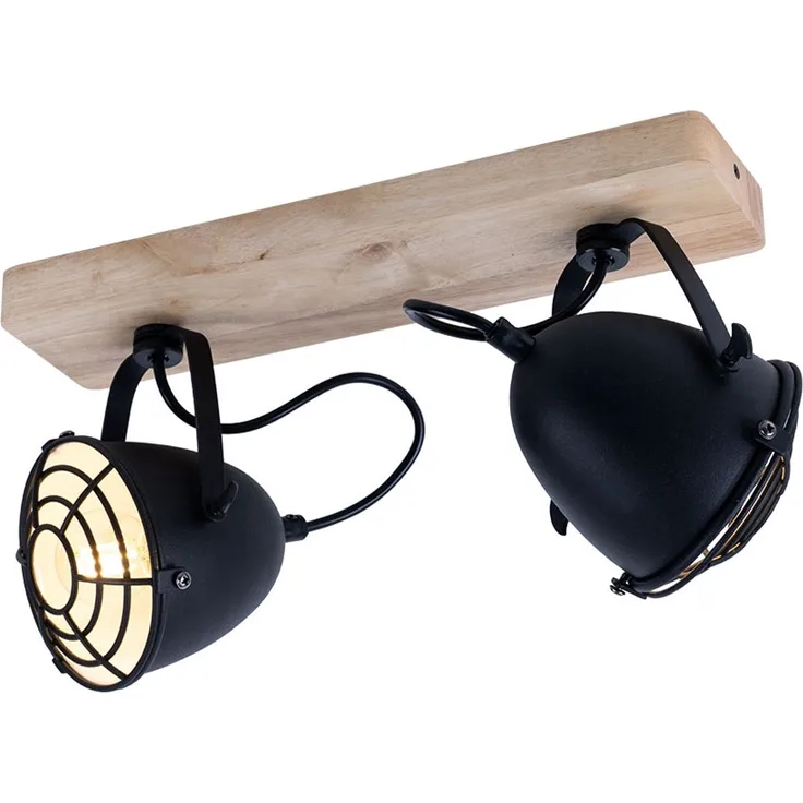 RGB LED Deckenleuchte, Metall, Spots beweglich, L 36 cm