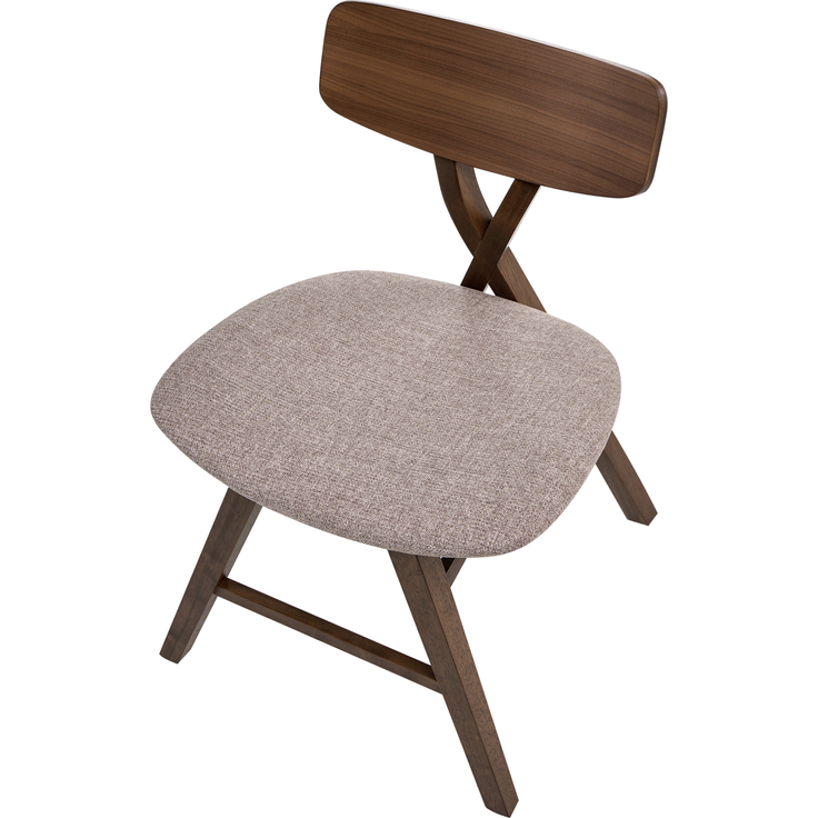 Esszimmerstuhl 2er Set LELAND Holz Braun Taupe – Bild 6
