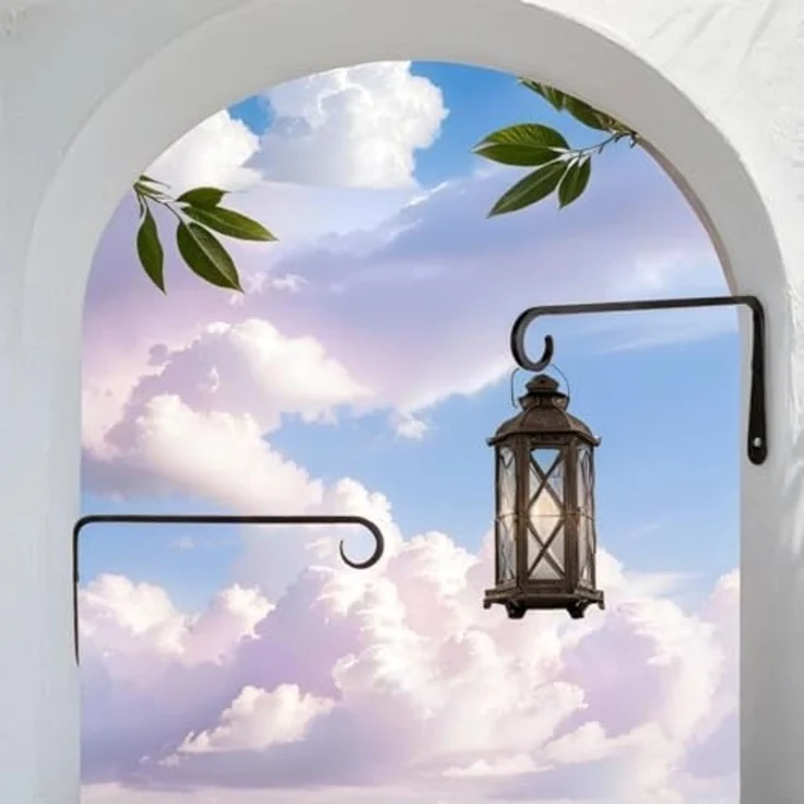 Marrakesch Orient & Mediterran Interior Wandhaken 2er Set Wandhaken fuer Blumenampel Laternenhaken Mapos, (2-St), Handarbeit – Bild 5