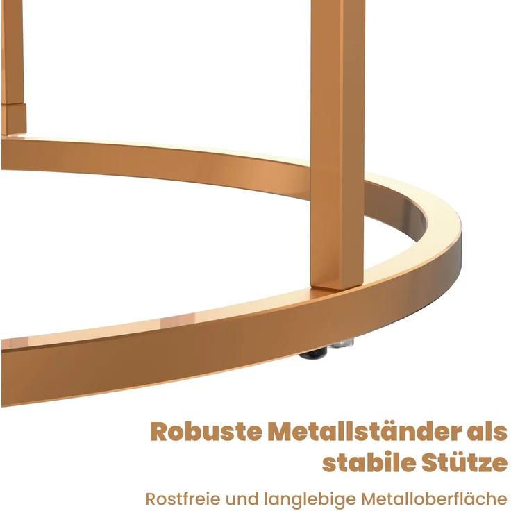 Couchtisch Runder Satztisch Wohnzimmertisch, Sofatisch 2 -St. Großer Tisch:80x80 cm, Kleiner Tisch: 60x60 cm , geschachtelter Beistelltisch – Bild 7