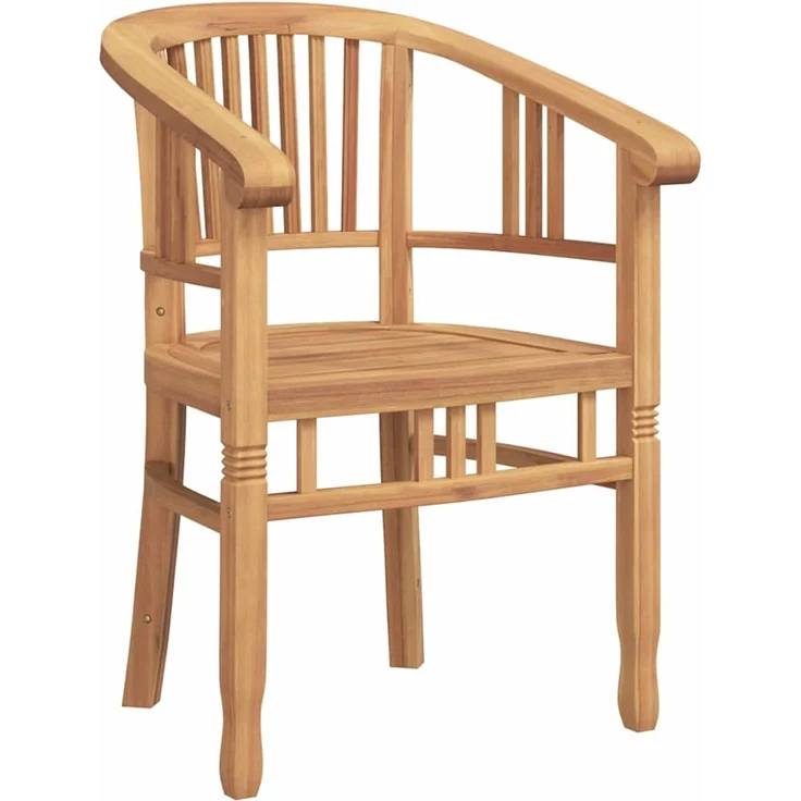 vidaXL Stuhl mit Kissen 2 pcs Braun 63 x 58 x 89 cm Massivholz Teak 42008385 – Bild 4