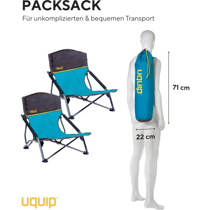 Uquip Strandstuhl Set Mary Campingstuhl Faltstuhl Klappstuhl Niedrig 120 kg – Bild 6
