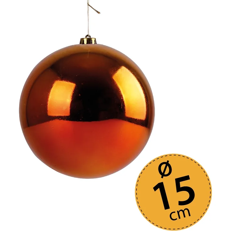 Christbaumkugel Weihnachtskugel ⌀ 15 cm Baumschmuck Deko-Kugel orange glänzend