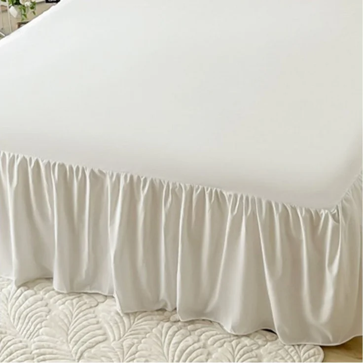 FELIXLEO Bettwäsche Tagesdecke Bettrock Rüschen Mit Rüschen 180*200+ Rockhöhe 43cm – Bild 2