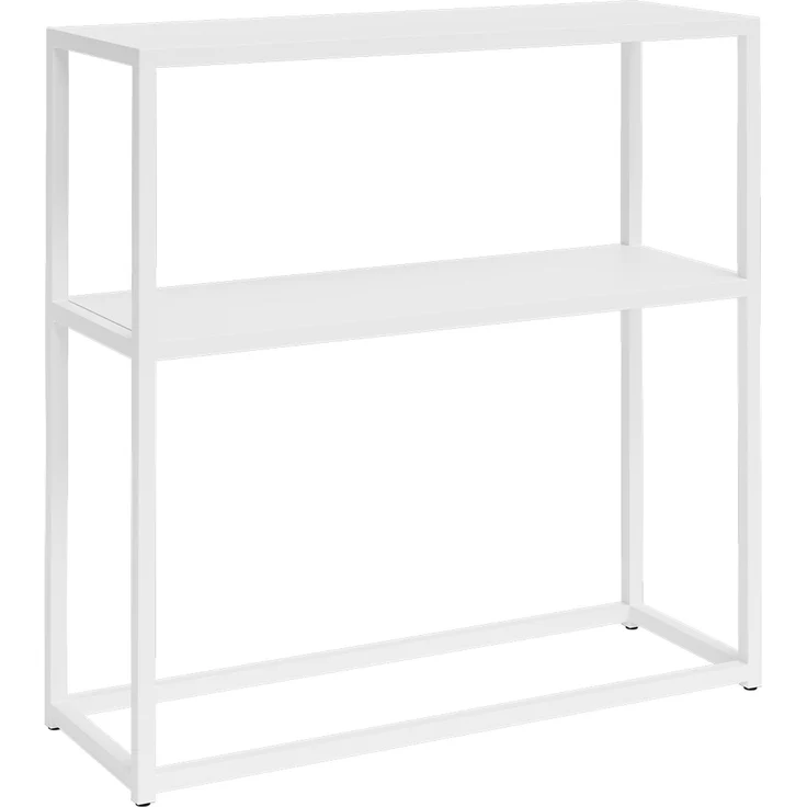 skølm 'Skadi' Konsolentisch mit zwei Ablagen, Metall, weiß, 80x28x80 cm, Metallregal mit Stauraum – Bild 2