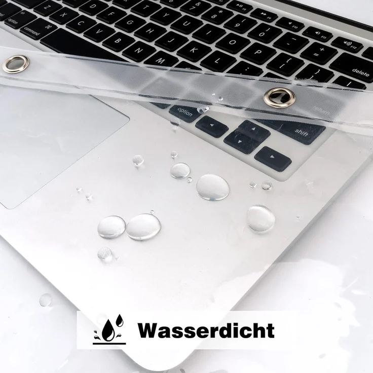 Transparenter Duschvorhang Überlänge 180x220 Wasserdicht 5 Magnete & 12 Haken – Bild 3