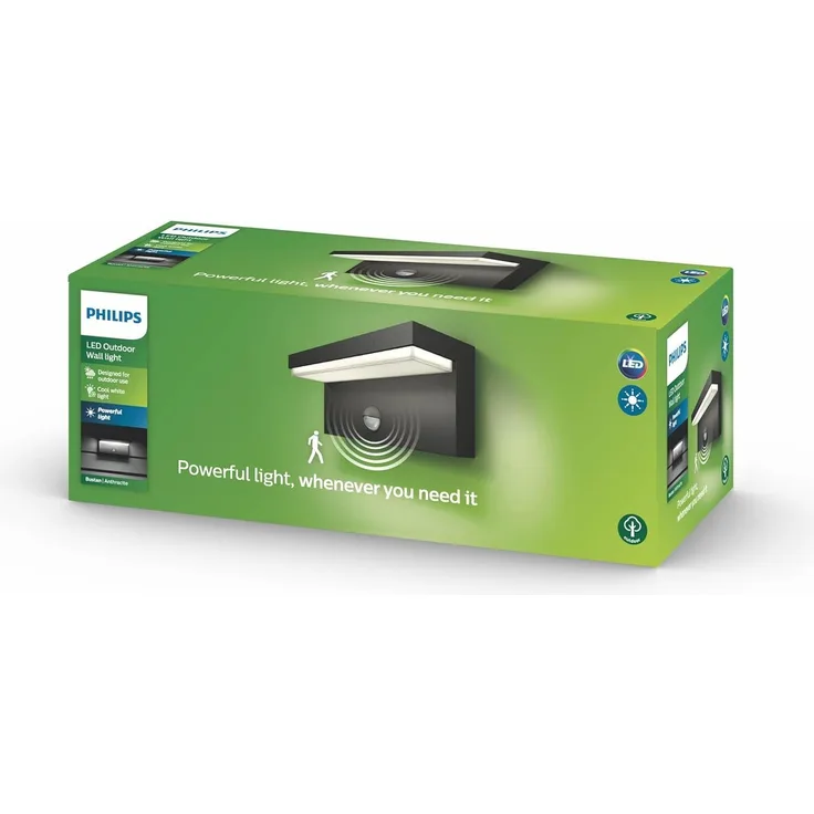 Philips Bustan IR LED Wandleuchte Anthrazit 4000K 1000lm