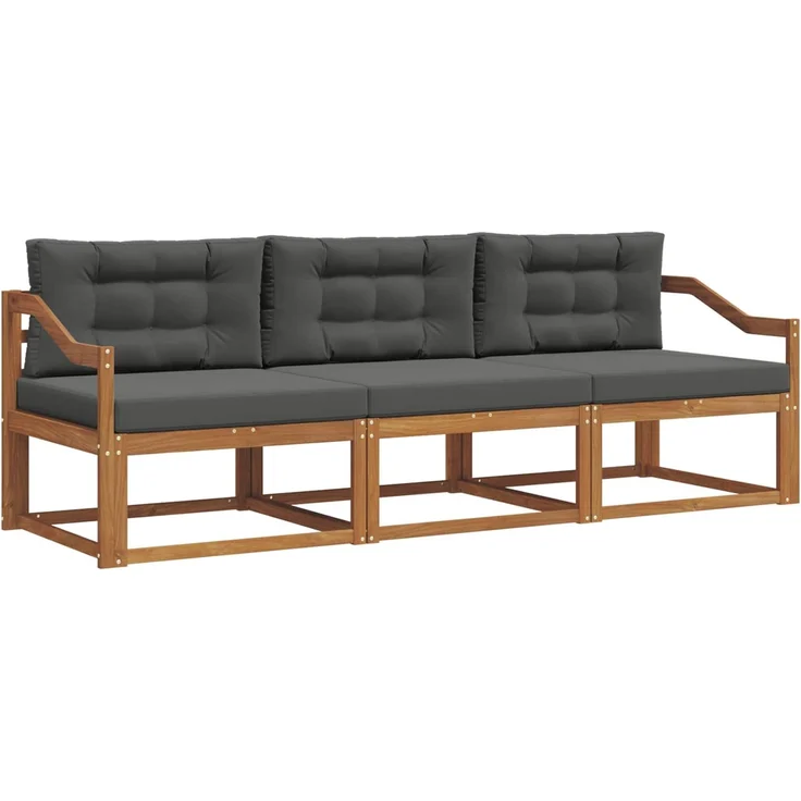 vidaXL Outdoor-Sofagarnitur 3 stk. 3-Sitzer Natur und Anthrazit 3367140 – Bild 2