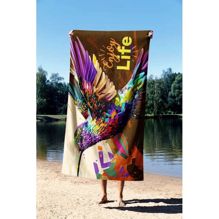 Mijolnir 'Enjoy Life 70' Strandtuch, Mehrfarbig, 70 x 130 cm – Bild 2