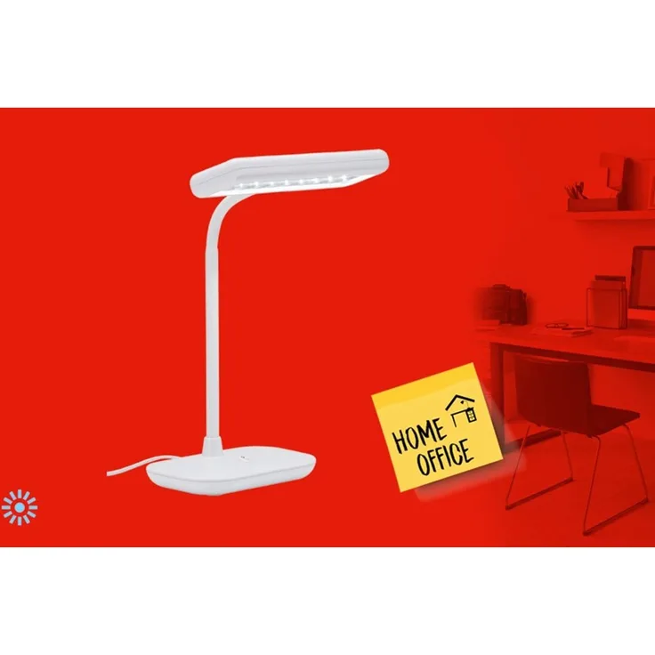 Briloner Leuchten LED Schreibtischlampe, Tageslicht 6500 Kelvin, 800 Lumen, Leuchtenhals dreh- und schwenkbar, 7. 5 W, Weiß