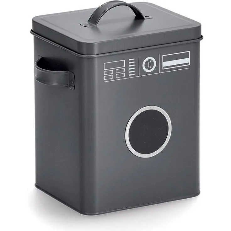 Zeller Present Aufbewahrungskorb Waschpulver-Box, Metall, grau