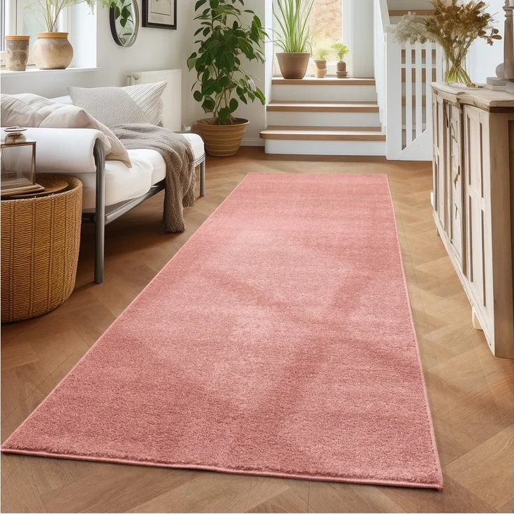 Carpettex Veloursteppich Unicolor - Einfarbig, Läufer, Höhe: 11 mm, Einfarbig Kurzflor Teppich Wohnzimmer verschiedene farben und größen – Bild 1