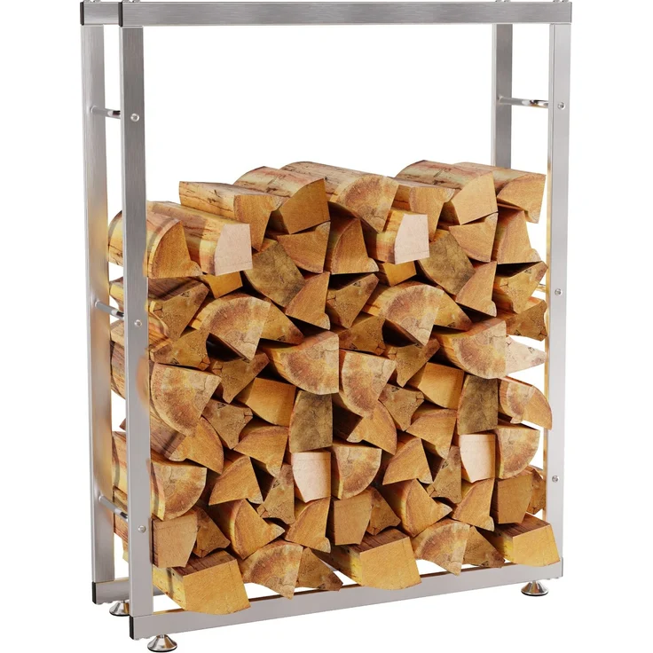 CLP Kaminholzständer Keri V2 Edelstahl,edelstahl 25x80x125 cm – Bild 1