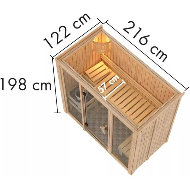 Karibu Sauna Avari 2 ohne Ofen – Bild 4