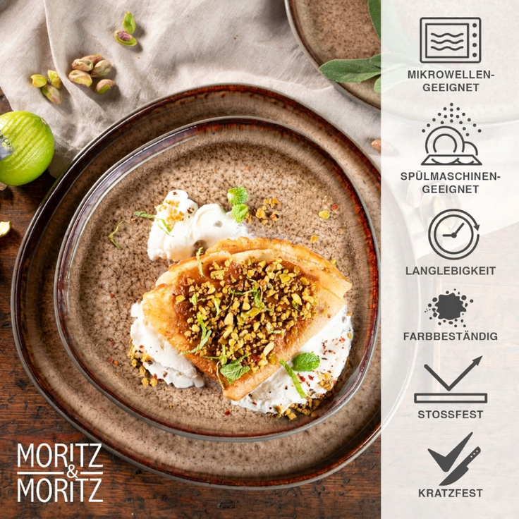 Moritz & Moritz ORGANIC 18 tlg. reaktiv amber Geschirrset – Bild 4
