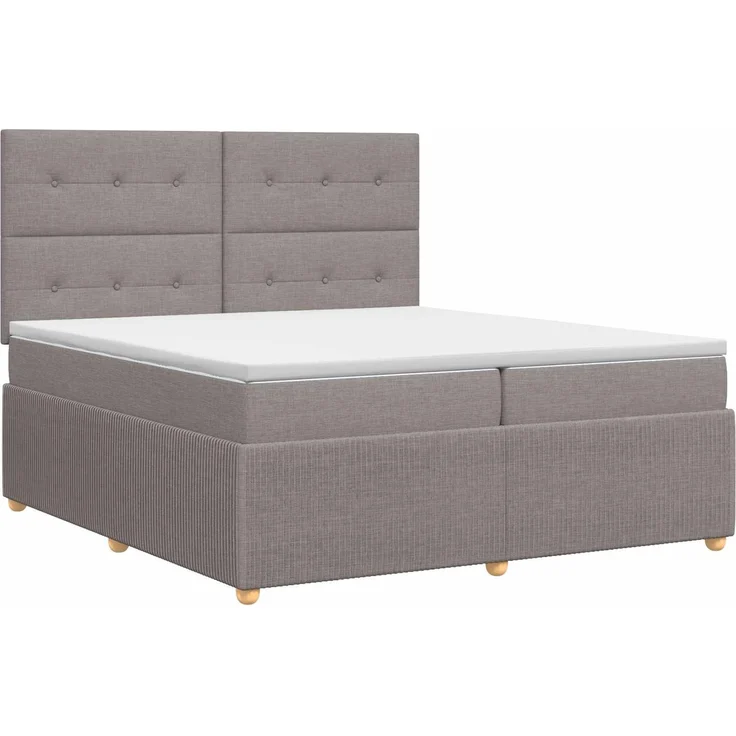 vidaXL Boxspringbett mit Matratze Taupe 160 x 200 cm Stoff 3454435 – Bild 2